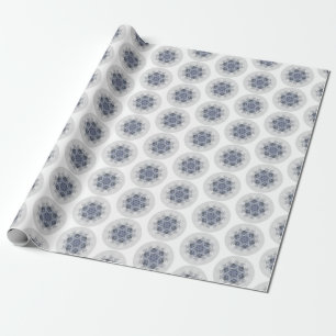 Sneeuwvlok Blauw Grijs Boho Chic Cadeaupapier