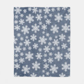 Sneeuwvlok Blauw Vakantie Winter Sneeuw Patroon Fleece Deken (Voorkant)
