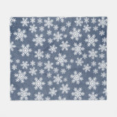 Sneeuwvlok Blauw Vakantie Winter Sneeuw Patroon Fleece Deken (Voorkant (Horizontaal))