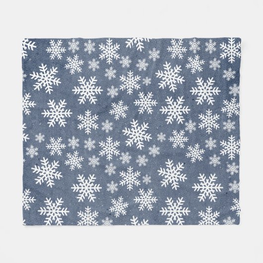 Sneeuwvlok Blauw Vakantie Winter Sneeuw Patroon Fleece Deken (Voorkant (Horizontaal))