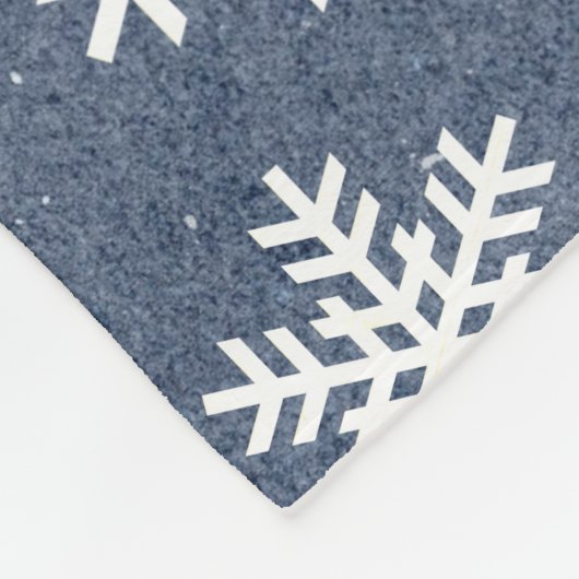 Sneeuwvlok Blauw Vakantie Winter Sneeuw Patroon Fleece Deken (Hoek)
