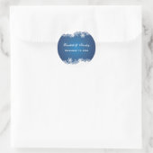 Sneeuwvlok blauw wit winter bruiloft Save the Date Ronde Sticker (Tas)
