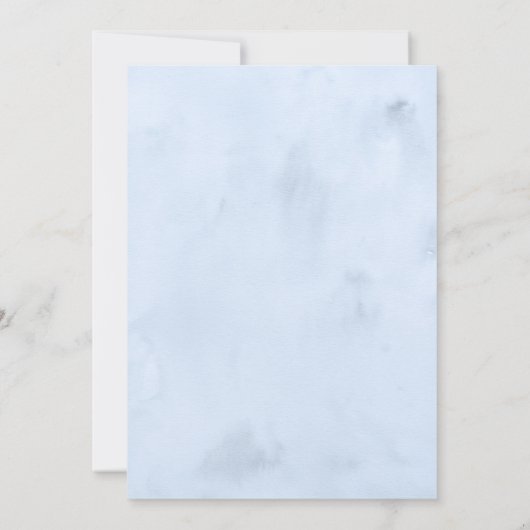 Sneeuwvlok Blauw & Zilveren Glitter Winter Baby sh Kaart (Achterkant)