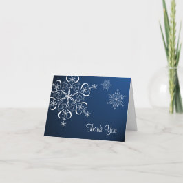 Sneeuwvlok Blauwe Elegantie Dank u Bedankkaart