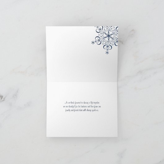 Sneeuwvlok Blauwe Elegantie Dank u Bedankkaart (Binnen)
