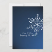 Sneeuwvlok Blauwe Elegantie Winter Bruiloft Kaart (Achterkant)