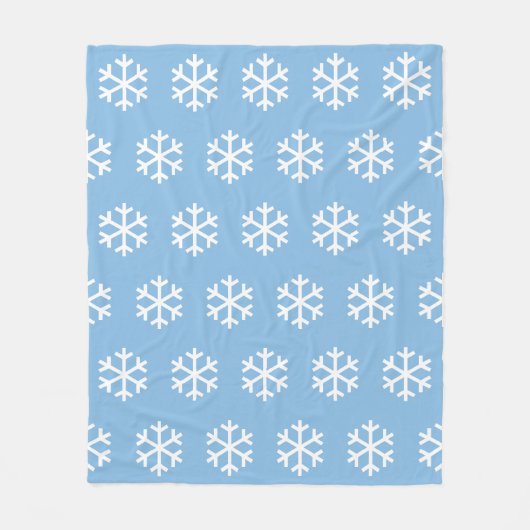Sneeuwvlok Blauwe Fleece Deken (Voorkant)