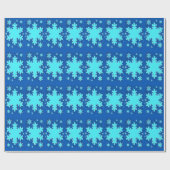 Sneeuwvlok blauwgroen-blauw inpakpapier (Vlak)