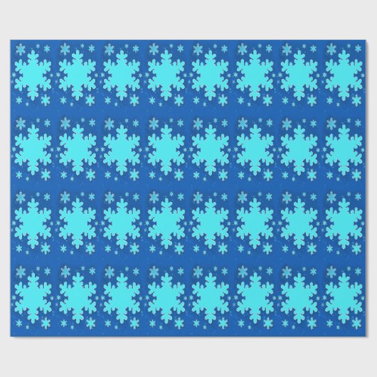 Sneeuwvlok blauwgroen-blauw inpakpapier (Vlak)