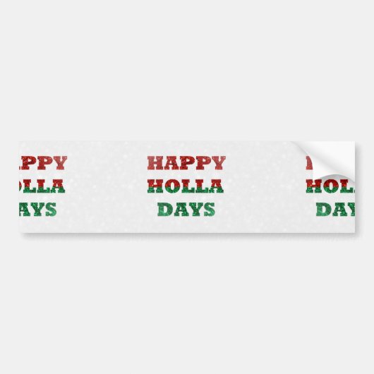 sneeuwvlok blij holla dagen bumpersticker (Voorkant)