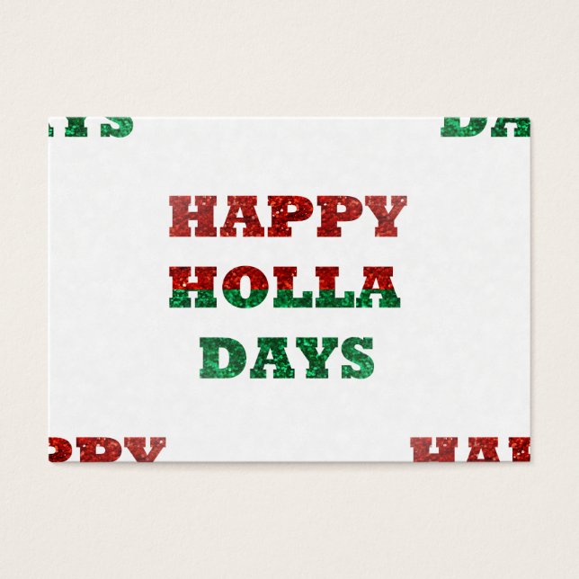 sneeuwvlok blij holla dagen visitekaartjes (Voorkant)