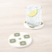 Sneeuwvlok Bloem Oranje Geel Zandsteen Onderzetter (Zijkant)