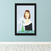 Sneeuwvlok bloemen canvas afdruk (Insitu (Houten vloer))