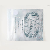 Sneeuwvlok bloemige winter bruiloft achtergrond wandkleed (Voorkant (horizontaal))