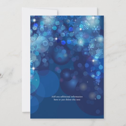 Sneeuwvlok Blue Bokeh Winter Vrijgezellenfeest Kaart (Achterkant)