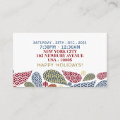 Sneeuwvlok Boom, Kerstfeest Ticket Uitnodiging Informatiekaartje (Achterkant)