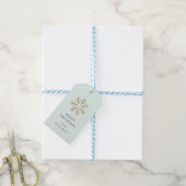Sneeuwvlok Border Gift Label Cadeaulabel (Met Touw)