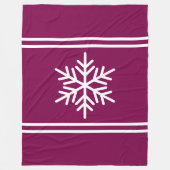 Sneeuwvlok Bourgogne Rood Wit Racing Stripes Fleece Deken (Voorkant)