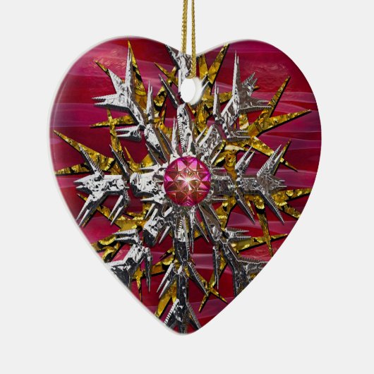 Sneeuwvlok boven Parijs Keramisch Ornament (Rechts)