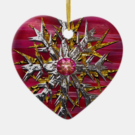 Sneeuwvlok boven Parijs Keramisch Ornament (Voorkant)