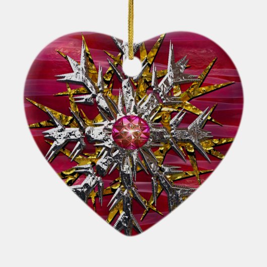 Sneeuwvlok boven Parijs Keramisch Ornament (Achterkant)