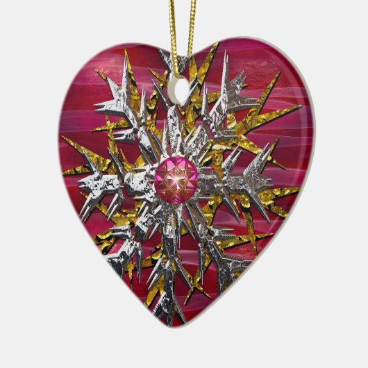 Sneeuwvlok boven Parijs Keramisch Ornament (Links)