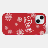 Sneeuwvlok Bruid wit op rood Case-Mate iPhone Case (Achterkant (horizontaal))