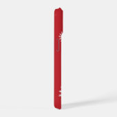 Sneeuwvlok Bruid wit op rood iPhone 15 Case (Rechterkant)