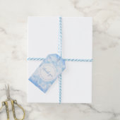 Sneeuwvlok bruiloft bruid bruidegom monogram cadeaulabel (Met Touw)