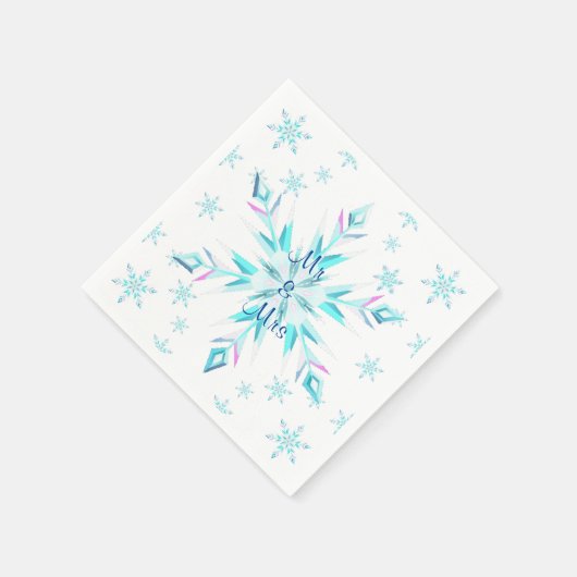 Sneeuwvlok bruiloft servetten (Hoek)