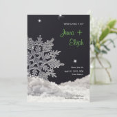 Sneeuwvlok bruiloft uitnodiging (Staand voorkant)