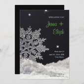 Sneeuwvlok bruiloft uitnodiging (Voorkant / Achterkant)