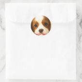 Sneeuwvlok Cavalier King Charles Spaniel Ronde Sticker (Tas)