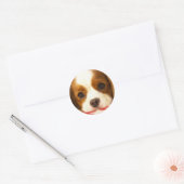 Sneeuwvlok Cavalier King Charles Spaniel Ronde Sticker (Envelop)
