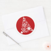 Sneeuwvlok Christimas Tree Ronde Sticker (Envelop)