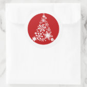 Sneeuwvlok Christimas Tree Ronde Sticker (Tas)