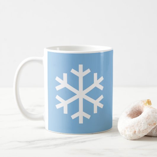 Sneeuwvlok Christmas Blue Coffee Mok (Met donut)