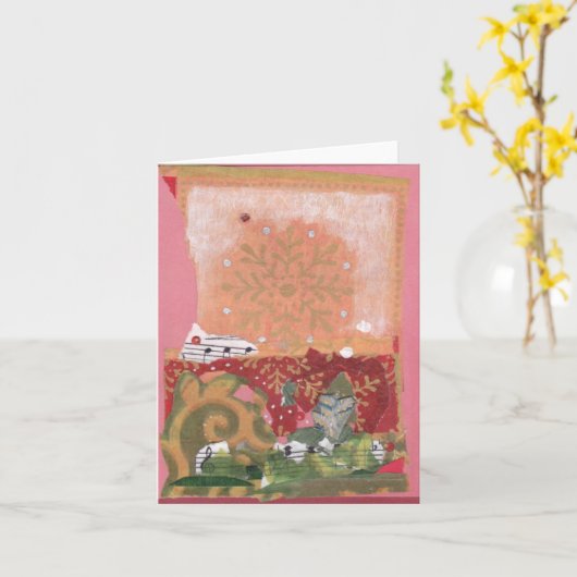 sneeuwvlok collage kaart (Gele Bloem)