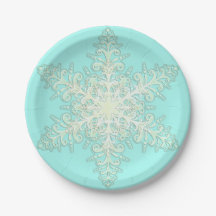 Sneeuwvlok crème kant winter wit turquoise elegant