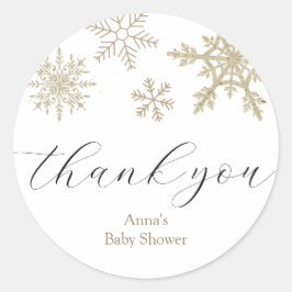 Sneeuwvlok Dank Je Favor Ronde Sticker