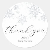 Sneeuwvlok Dank Je Favoriet Ronde Sticker (Voorkant)