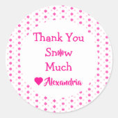 Sneeuwvlok Dank Je Wel Ronde Sticker (Voorkant)