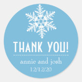 Sneeuwvlok dank u etiketten (hemelsblauw) (Voorkant)