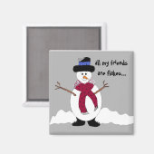 Sneeuwvlok de Sneeuwman Magneet (Voorkant / Achterkant)