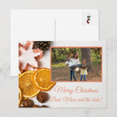 Sneeuwvlok dennenappels fruit Familie Foto Kerstmi Feestdagenkaart (Voorkant / Achterkant)