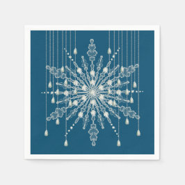 Sneeuwvlok diamant elegant winter blauw grijs servet