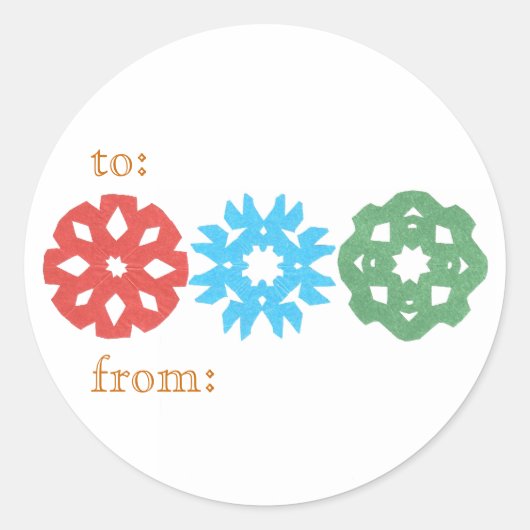 Sneeuwvlok driehoek cadeau labels (Voorkant)