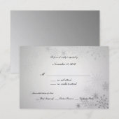 Sneeuwvlok Edelstenen/ Zilver RSVP Kaartje (Voorkant / Achterkant)