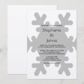 Sneeuwvlok Elegant Grijs Zilver Winter Huwelijk Kaart (Voorkant / Achterkant)