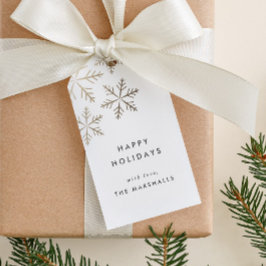 Sneeuwvlok Elegant Nep Folie Kerst Cadeaulabel